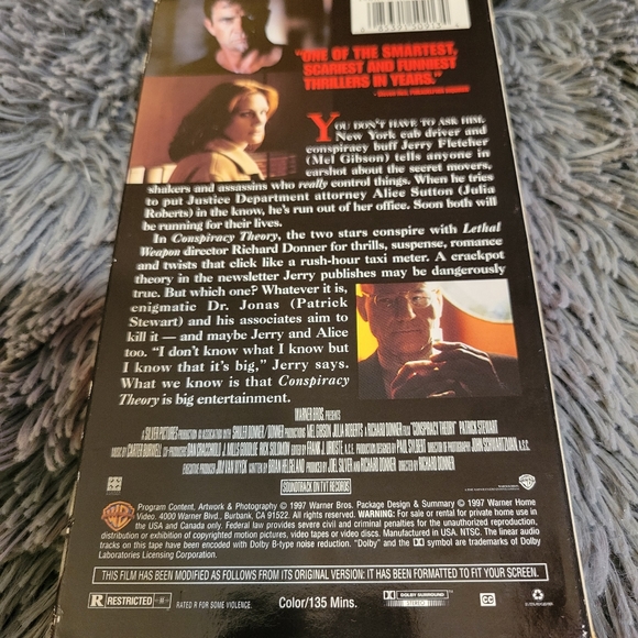 Conspiracy Theory VHS (1997) - Picture 7 of 8